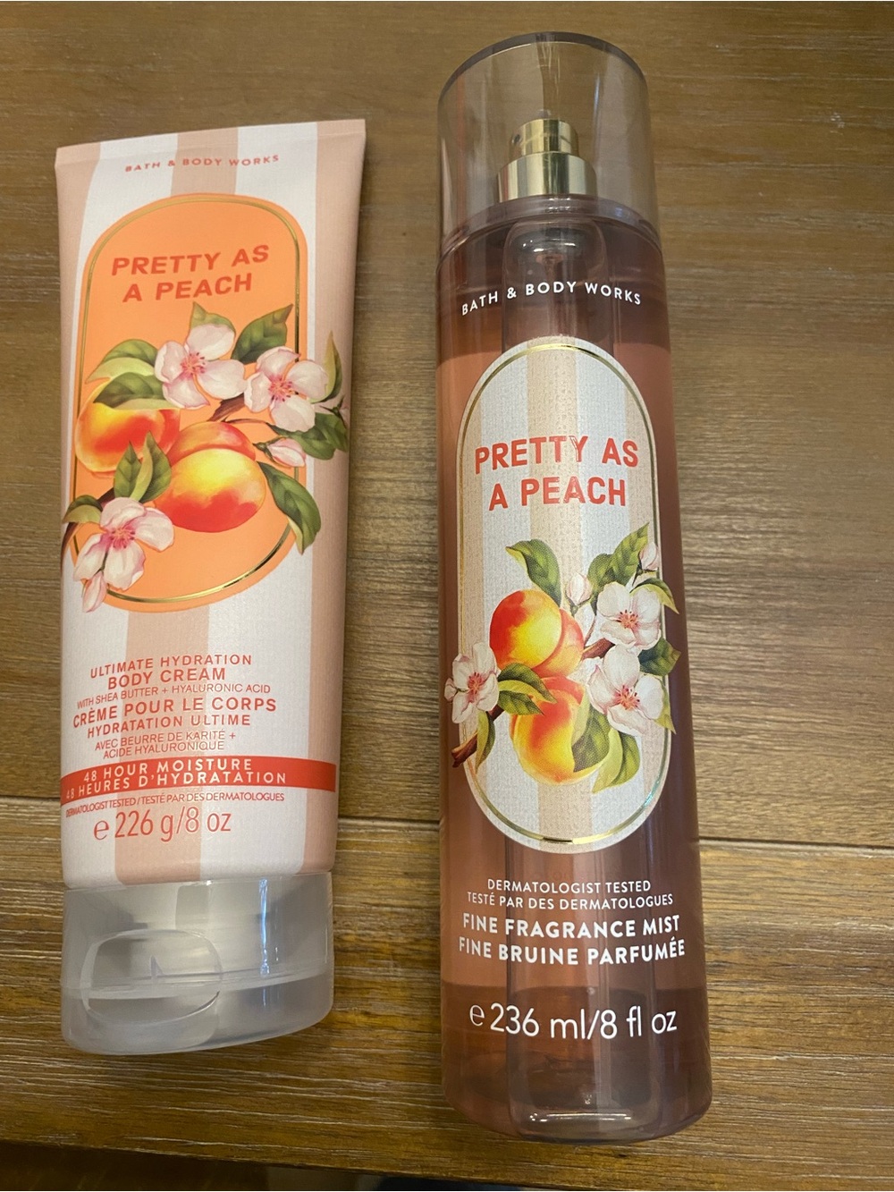 Bath & Body Works Pretty as a Peach Body Cream and Fine Fragrance Mist Set Body